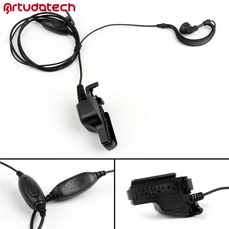 Artudatech-auricular con gancho para la oreja en forma de G, micrófono PTT para Motorola XTS2500 XTS5000 MTX838 GP1200 XTS 2500 5000, accesorios