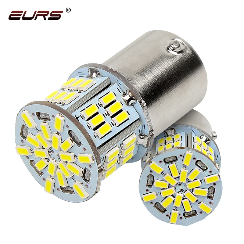 2pcs 1156 BA15S LED 1157 BAY15D LED Car Light T20 7440 7443 3014 54 SMD Auto Tail Brake Light Reverse Bulb Signal Lamp 12V DRL