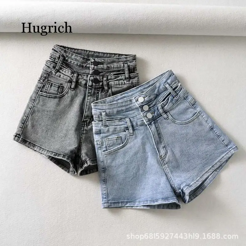 2021 Spring Summer New Arrivals High Double Waist Denim Shorts Street Wear Cool Women Grils