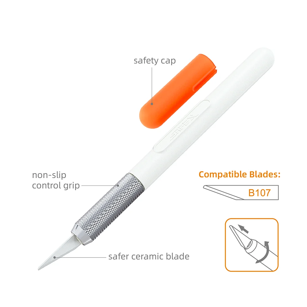 SafeX B107-4 Pen Knife Blade B107 Ceramic Safety Blade Replacement for safex T107/108 utility knife small blades