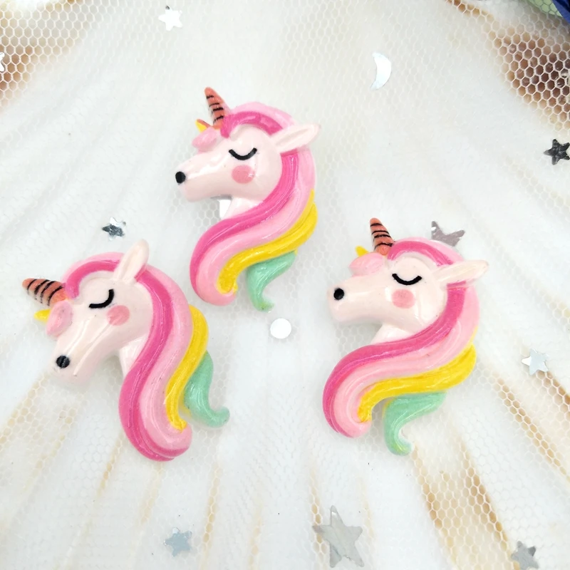 10pcs/lot flatback resin unicorn cabochons kawaii planar  Decoration Charm Craft DIY Hair Ornament Accessories