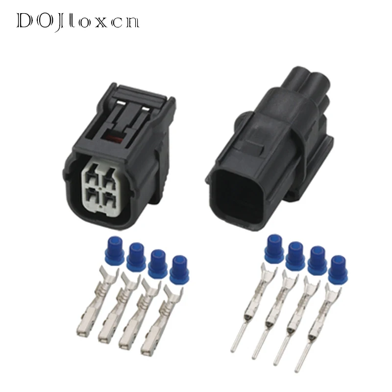 1/5/10/20/50 Sets 4 Pin 1.0mm Black Male Female Plug For Honda Oxygen Sensor Automobile Waterproof Connector 6188-4776 6189-7039