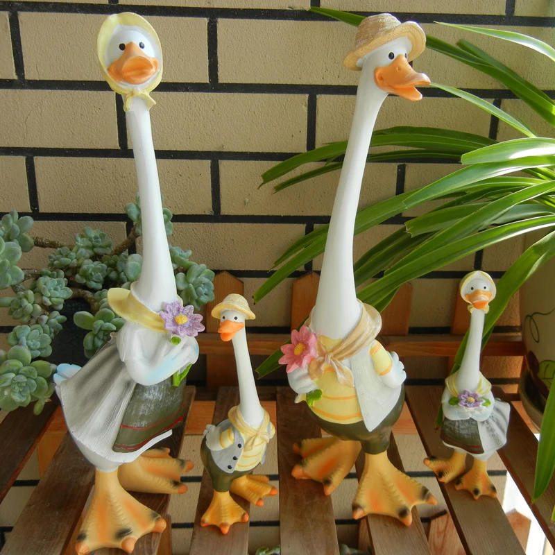 

Creative Family Ducks Fairy Garden Doll, Resin Crafts, Kawaii Miniature Figurines, Outdoor Balcony Room, Home Decoration