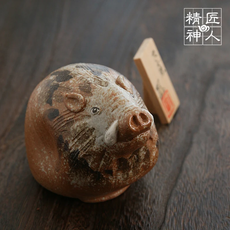 Spot limited Japan imports 9 the valley burn art famous handmade boar furnishing articles upscale pottery gifts