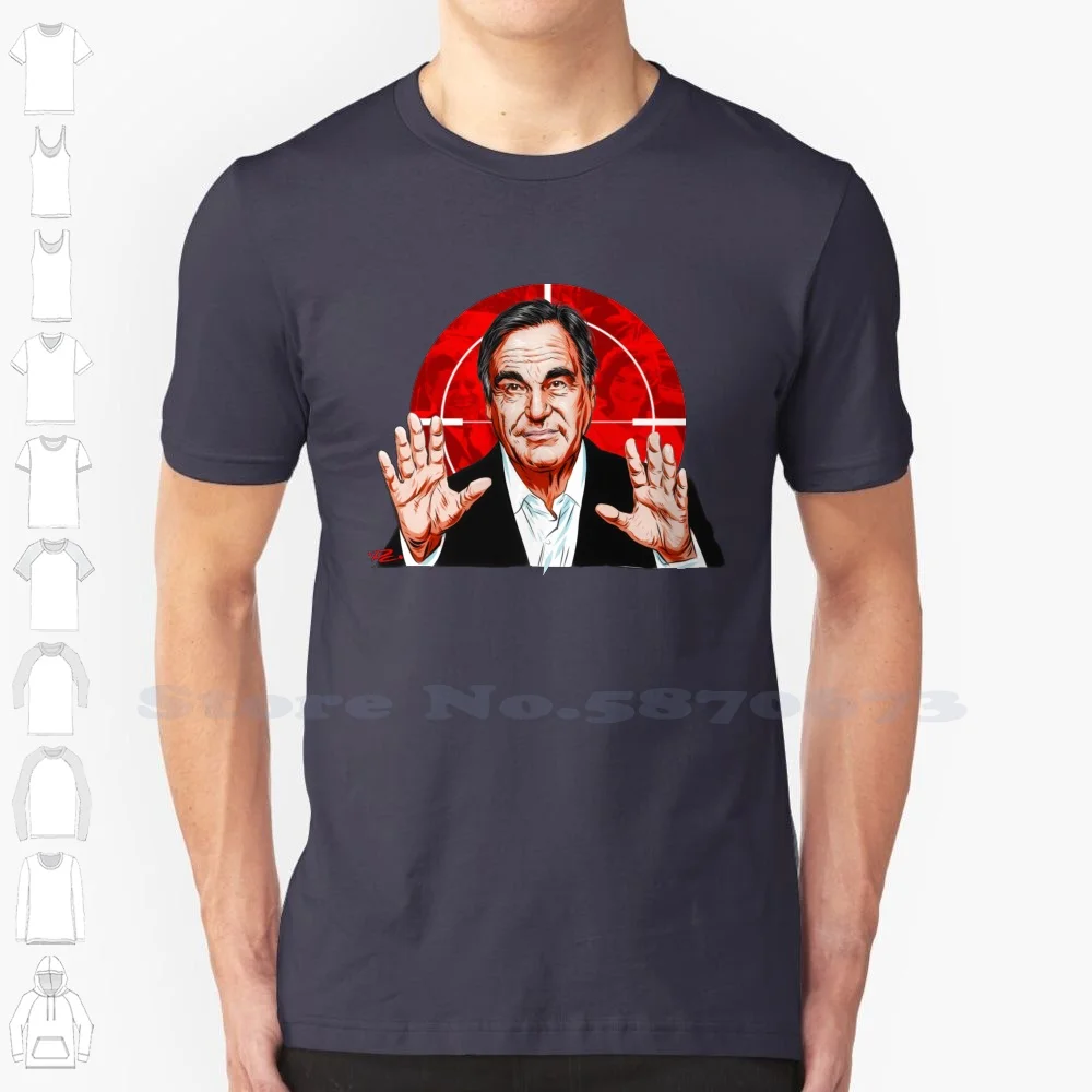 Oliver Stone-An Illustration By Paul Cemmick 100% Cotton T-Shirt Oliver Stone Paul Cemmick American Film Producer Writer Movies