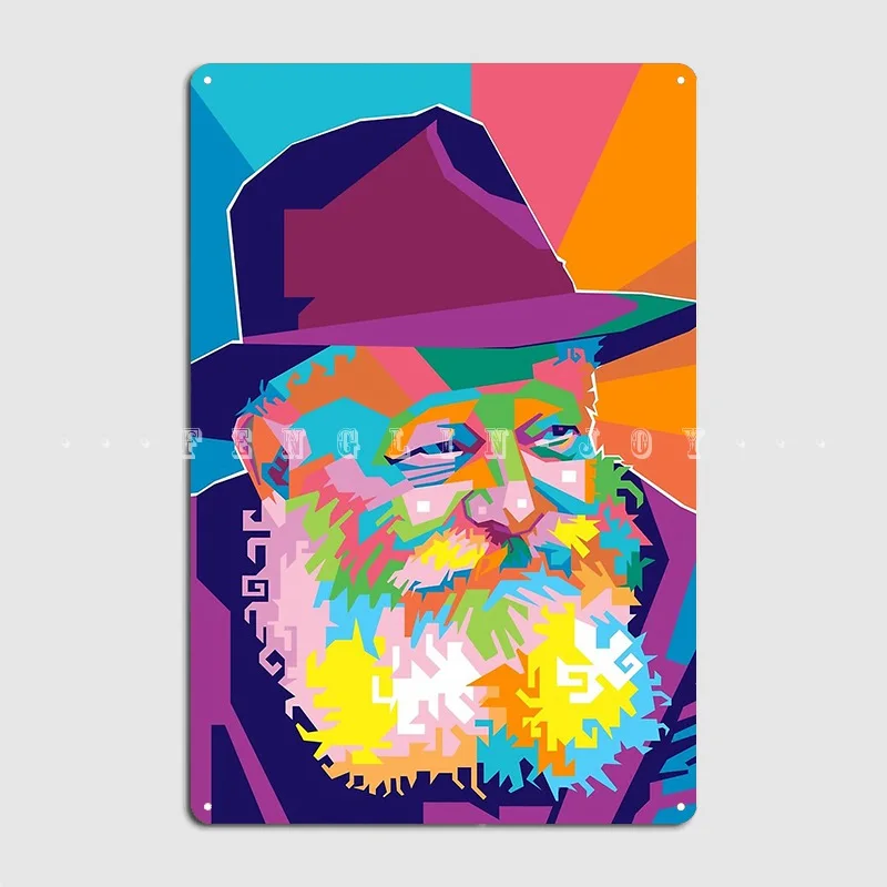 Menachem Mendel Schneerson metalowa tablica plakat na ścianę Mural kuchnia projektowanie tablice znak blaszany plakaty