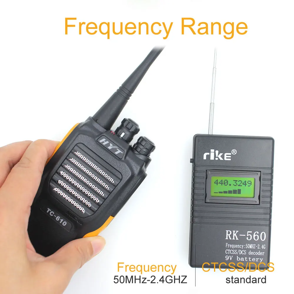 50MHz-2.4GHz Frequency Counter Portable Handheld RK560 DCS CTCSS Radio Tester RK-560 Frequency Meter