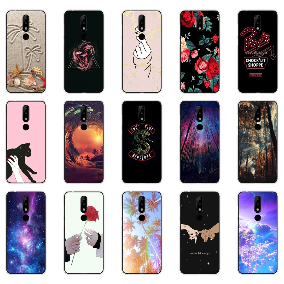 Silicon case for Nokia 5 5.1 Plus case soft tpu back phone cover shockproof printing Coque bumper housing