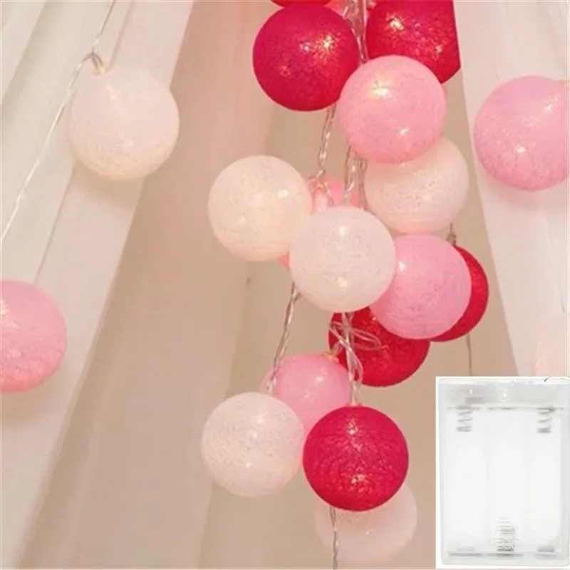 10/20/30 LEDs Lichtslingers Katoenen Draad Ballen Woondecoratie Lamp voor Party Bruiloft Kleur Licht string Kerstversiering