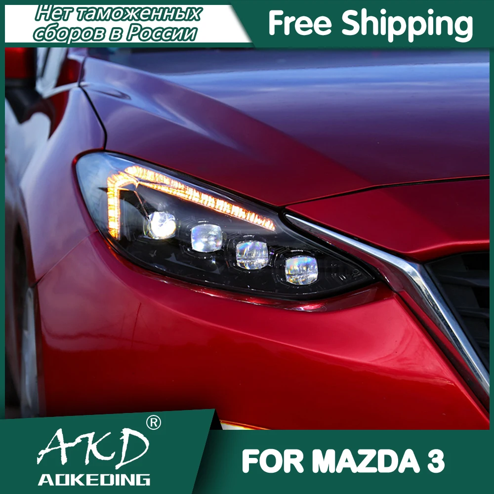 Headlights For Mazda 3 2014-2016 Axela DRL Day Running Light Head Lamp LED Bi Xenon Bulb Fog Lights Tuning Car Accessory