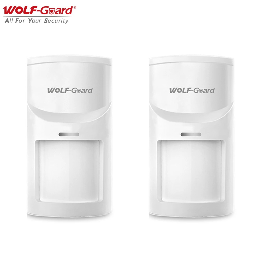 

2 x Wolf-Guard Intelligent Wireless Pet-immune PIR Sensor Motion Detector for GSM Wifi Home Security Alarm Burglar System 433MHz