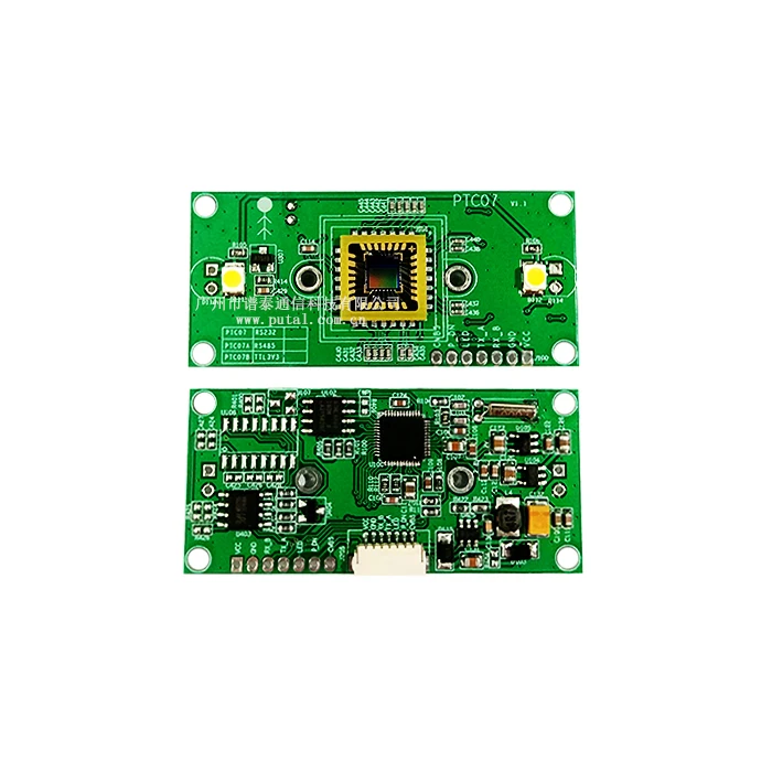 PTC07 RS232/TTL/RS485 وحدة الكاميرا التسلسلية مع الضوء الأبيض ملء ضوء 1.6 مللي متر عدسة اللون (165 درجة)