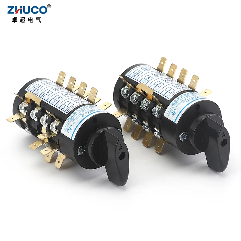 ZHUCO HZ5B-20/4.CCC 4.BBB 20A 660V 4 Phase Sliver Contact Rotary Cam Transfer Combination Switch For Electric Welding Machine