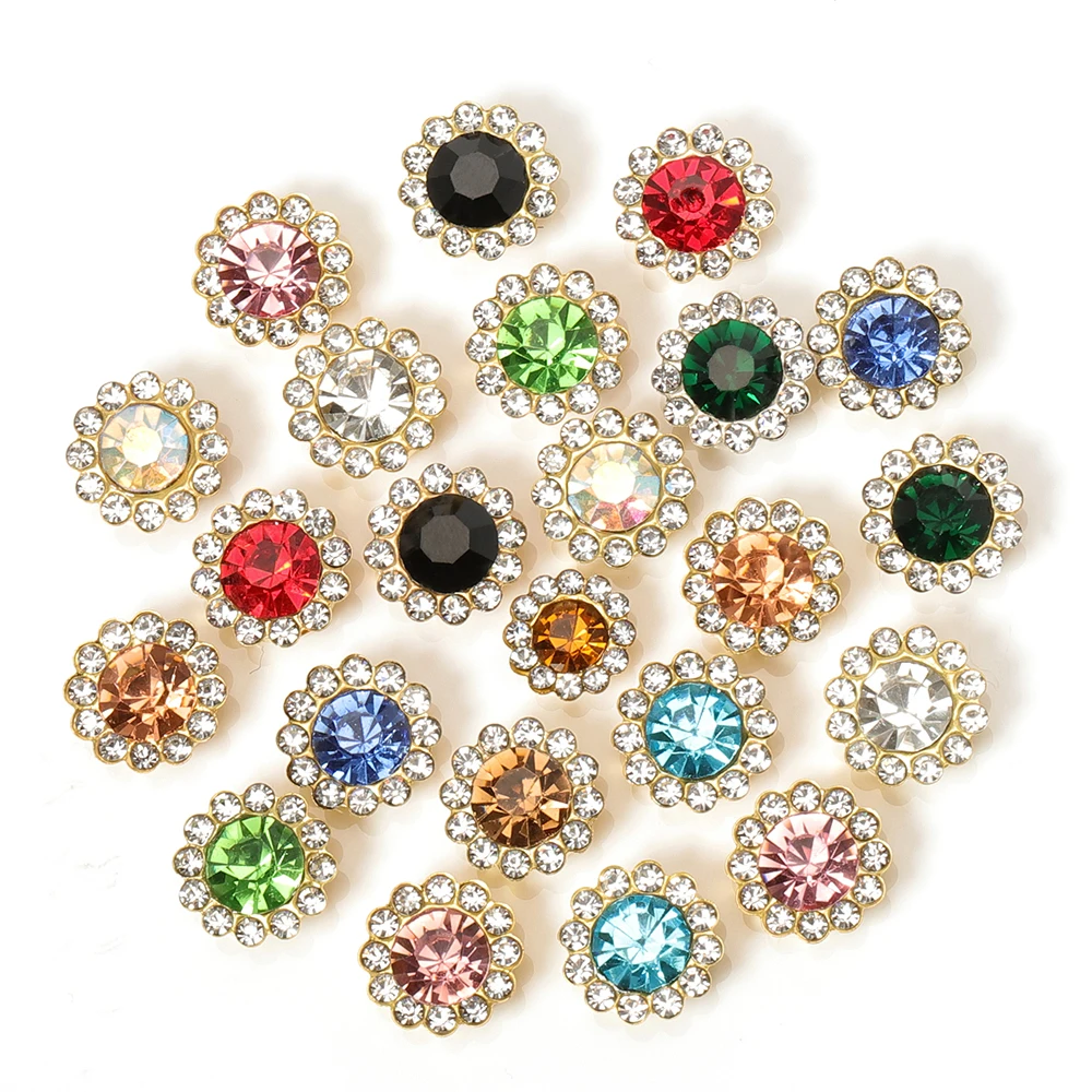 50pcs Rhinestone Bezel Patch FlatBack Sew On Beads Crystal Cabochons for Diy Jewelry Making Needlework Handmade Bow Accessories