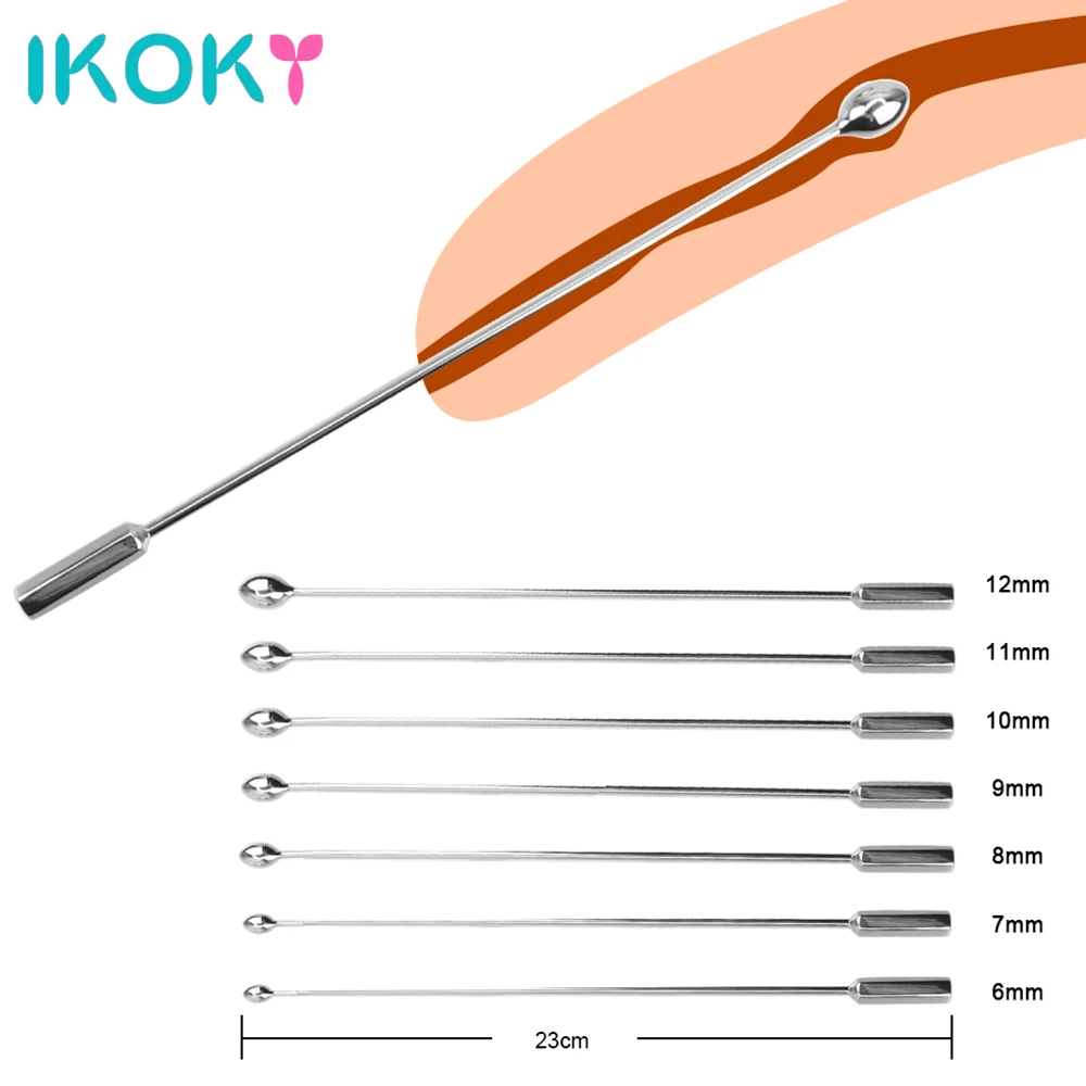 IKOKY Male Urethral Dilator Metal Urethral Catheter Penis Plug Sounding Horse Eye Stimulation Adult Products Sex Toys for Men