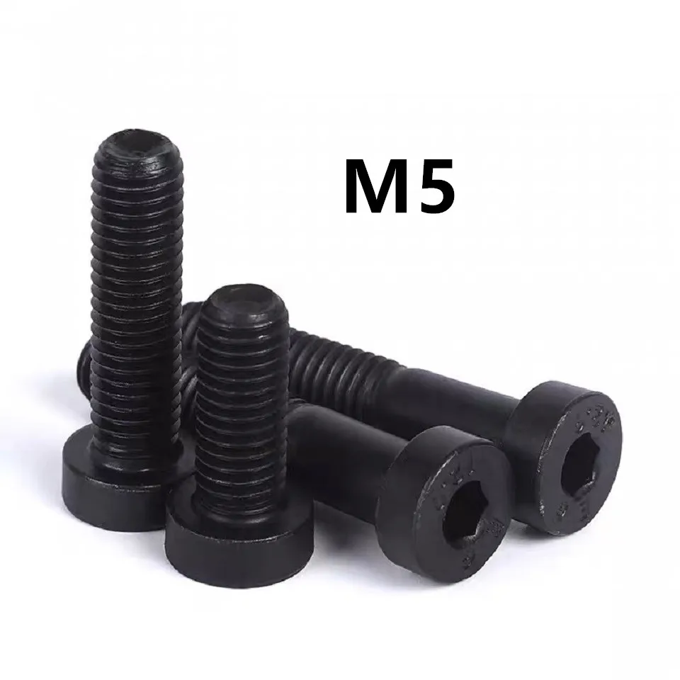 20PCS  DIN7984  M5x8/10/12/16/20/25mm Steel with black hex socket thin short cap head screw