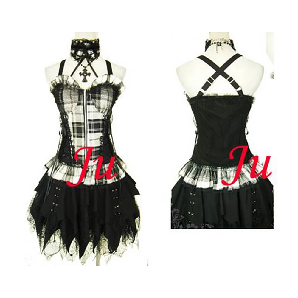 

fondcosplay Gothic Lolita Punk Fashion black cotton top skirt Cosplay Costume CD/TV[CK749]