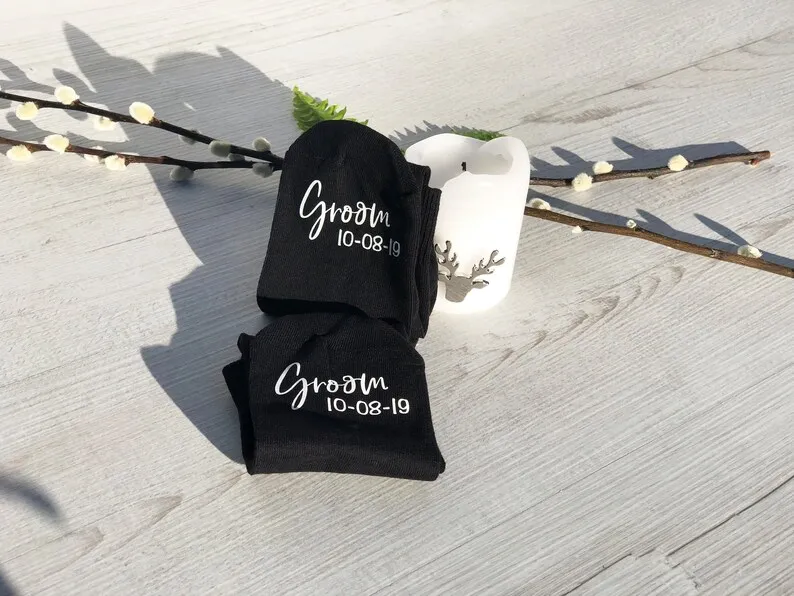 Personalised Wedding Socks Groomsman Best Man Usher Father of the Bride Groom Page Boy Wedding Gift Personalized Party Socks