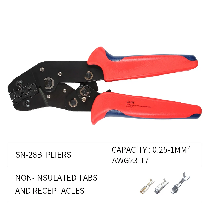 SN-28B Dupont crimping plier 460PCS JST-XH Connectors Kit Terminal Pin Crimper Tool for 2.54mm 3.96mm 23-17AWG 0.25-1.0mm²