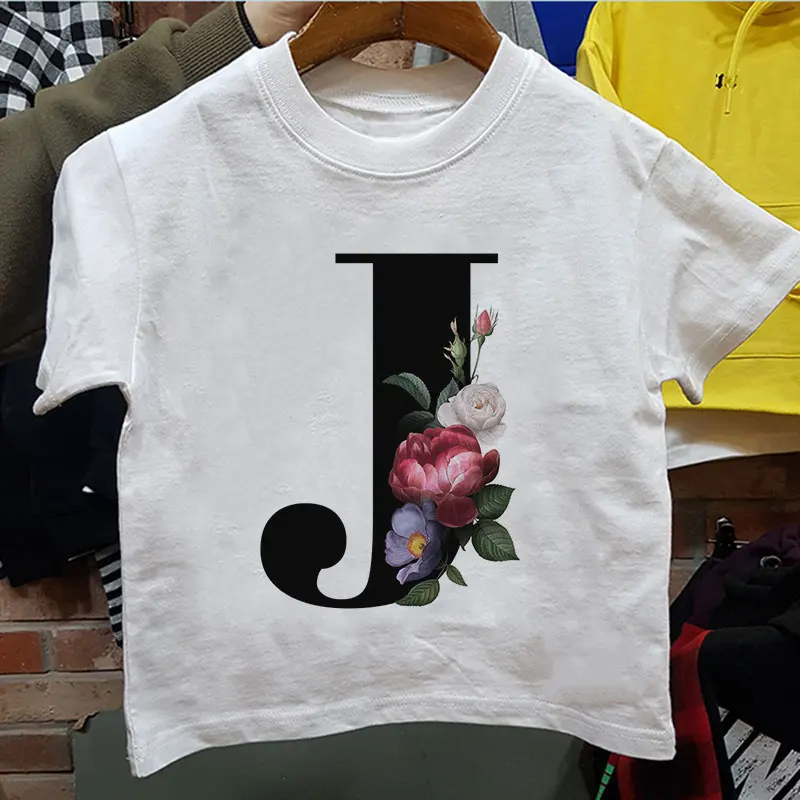 

Letters Plant Novelty Printed 2022 Boys Clothes Kids T Shirt Kawaii Girls Tops Casual Baby Girl Shirt Summer Short Sleeve