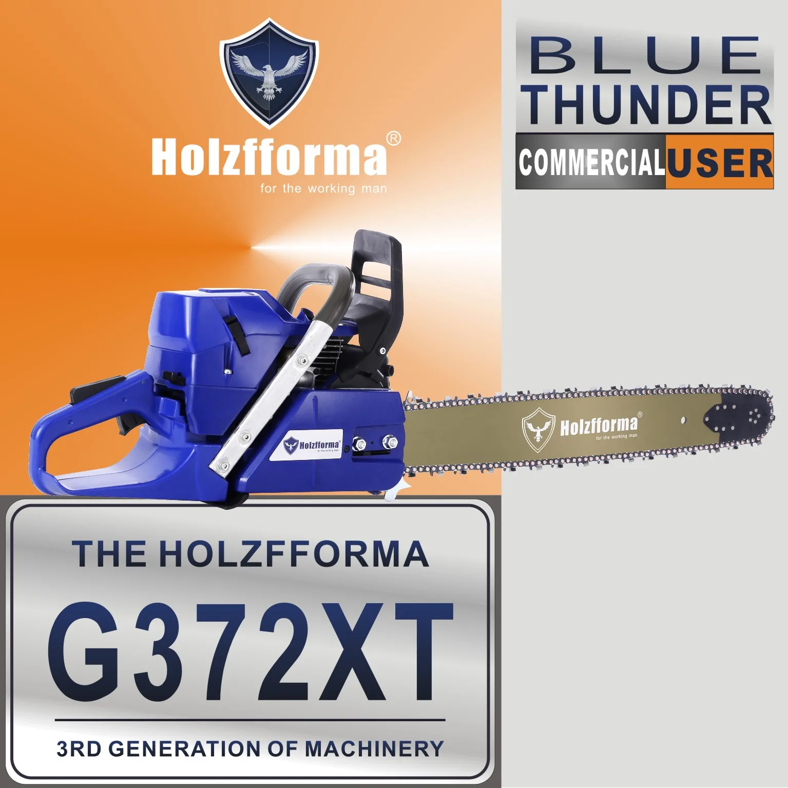 71cc Holzfforma G372XT Gasoline Chain Saw Power Head Lower Fuel Consumption 50mm Cylinder Without Guide Bar and Saw Chain