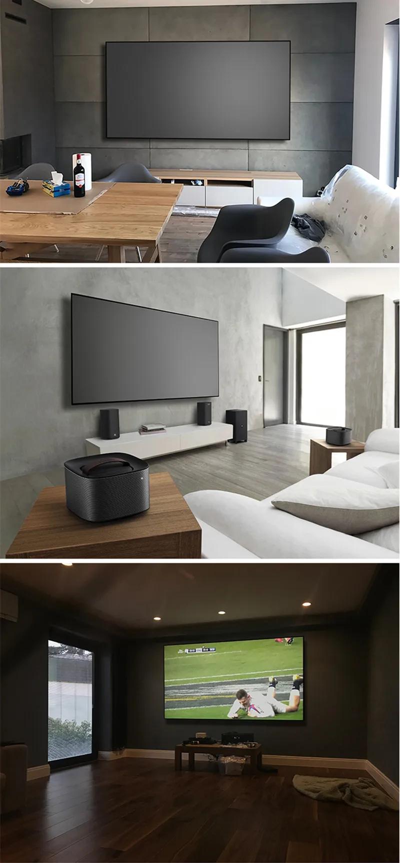 T2ALRF Trinovisuals 16:9 HDTV 4K/8K Ultra HDR 3D Led-hintergrundbeleuchtung Umgebungs Licht Ablehnung Nano Rand Fest rahmen Projektor Bildschirm – Detail 33