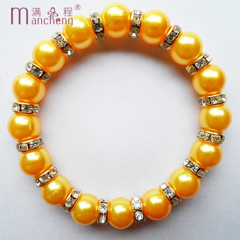 tiki Shallow orange 10MM pearl bracelet find quality pearl Set auger Shallow orange bracelet bangles jewelry