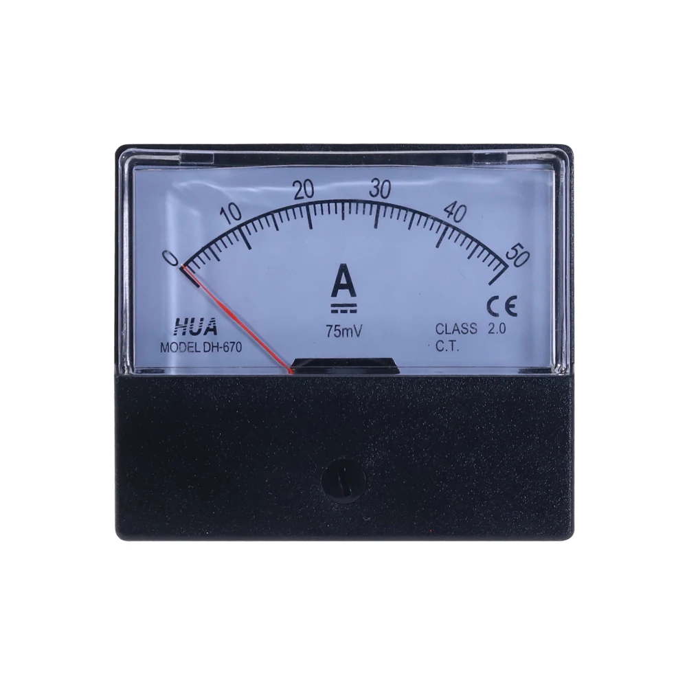 DH-670 DC Analog Current Panel Meter 5A 15A 20A 30A 50A 100A 200A Amp Panel Ammeter Pointer Type Current Meter