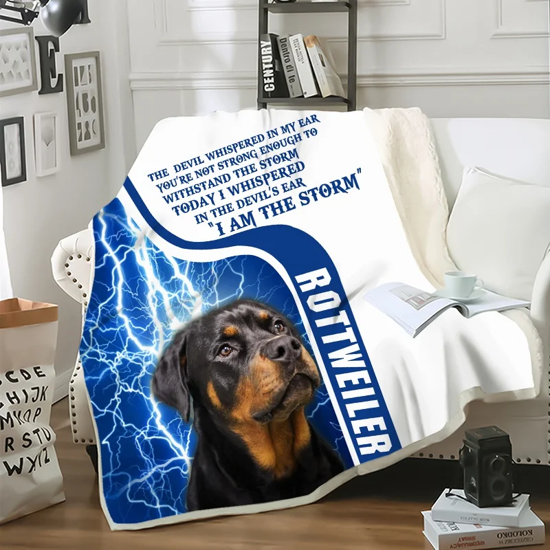 Animal Blanket Rottweiler Dog Printing Child Adult Thick Quilt Home Life Picnic Travel Fashion Throw Blanket Drop Shipping