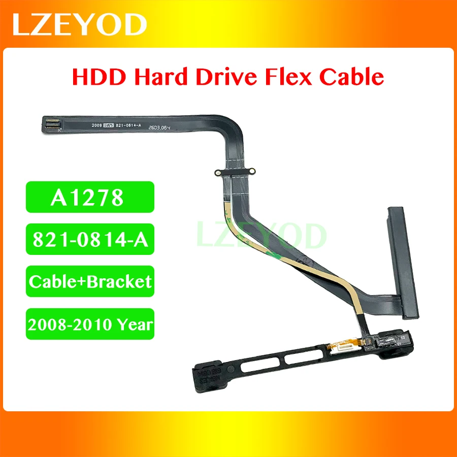 

New Laptop Hard Disk Drive Flex Cable With Bracket 821-0814-A For Macbook Pro 13" A1278 HDD Sata Cable 2008 2009 2010Year