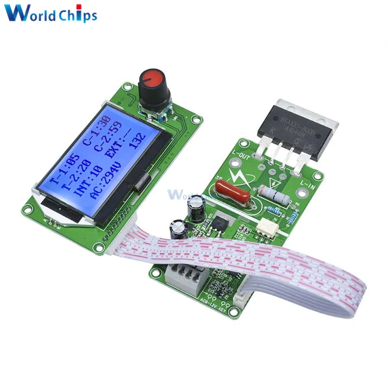 40A 100A Spot Welder Controller Board Dual Pulse LCD Digital Display Spot Welding Machine Control for 18650 Spot Weld