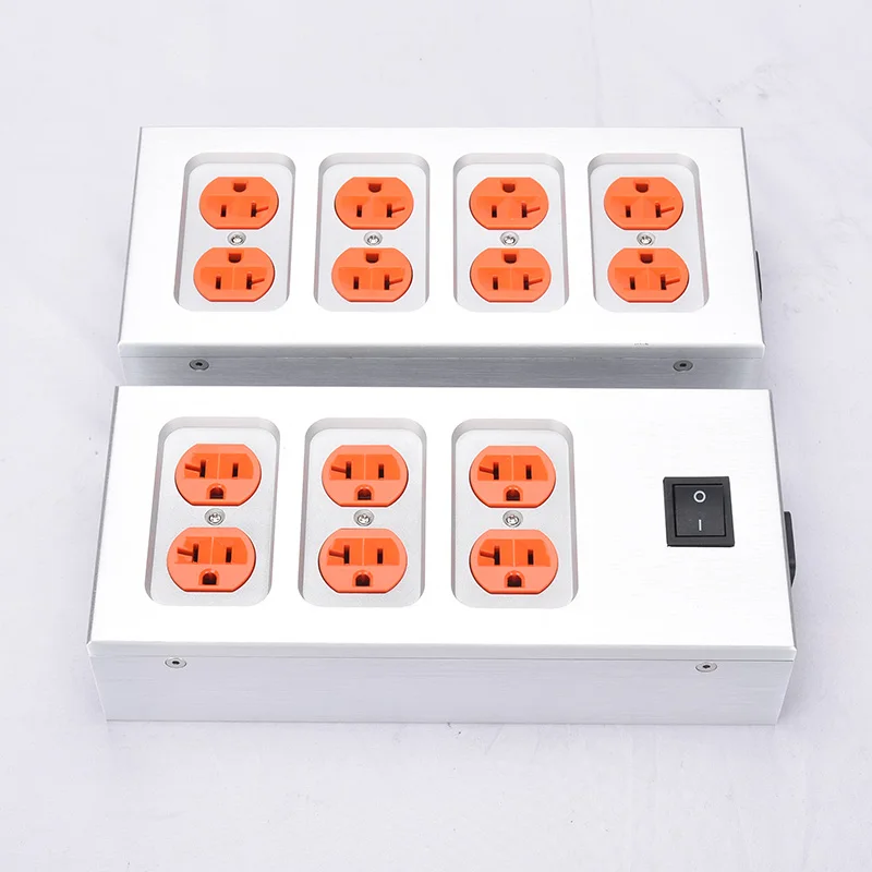 1pcs All aluminum case American standard power socket Audio HiFi power strip US power plug mi power strip