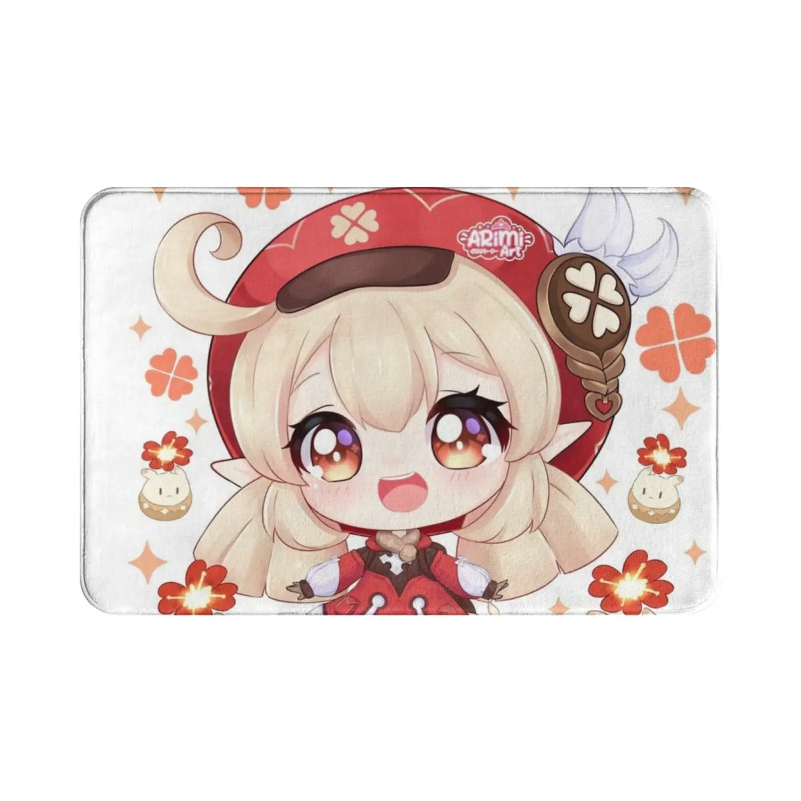 Klee Chibi Carpet Mat Rug Cushion Soft Chibi Loli Klee Cute Kawaii Game Genshin Impact