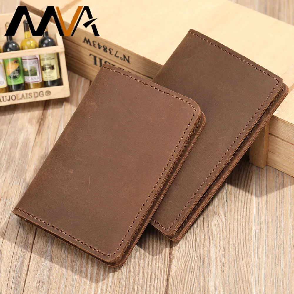 

MVA Male Wallet Genuine Leather Men's Money Clip Crazy Leather Credit Card Wallet For Man Passport Cover Designer Men's Purse