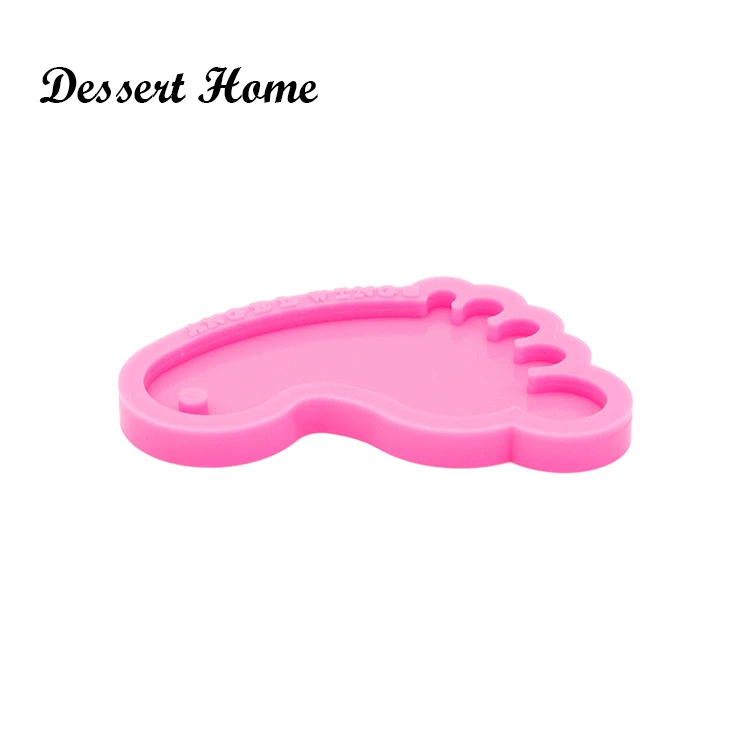 DY0461 Shiny Resin Baby feet Mold , Silicone Mould for Epoxy Resin, Keychain Molds DIY jewellery making