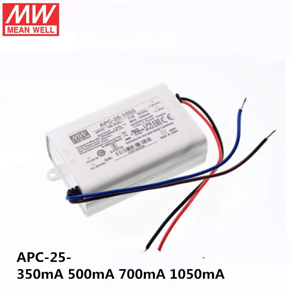 

MEAN WELL APC-25 25W Single Output Switching power supply 350 500 700 1050mA Constant current Meanwell LED Driver APC-25-700