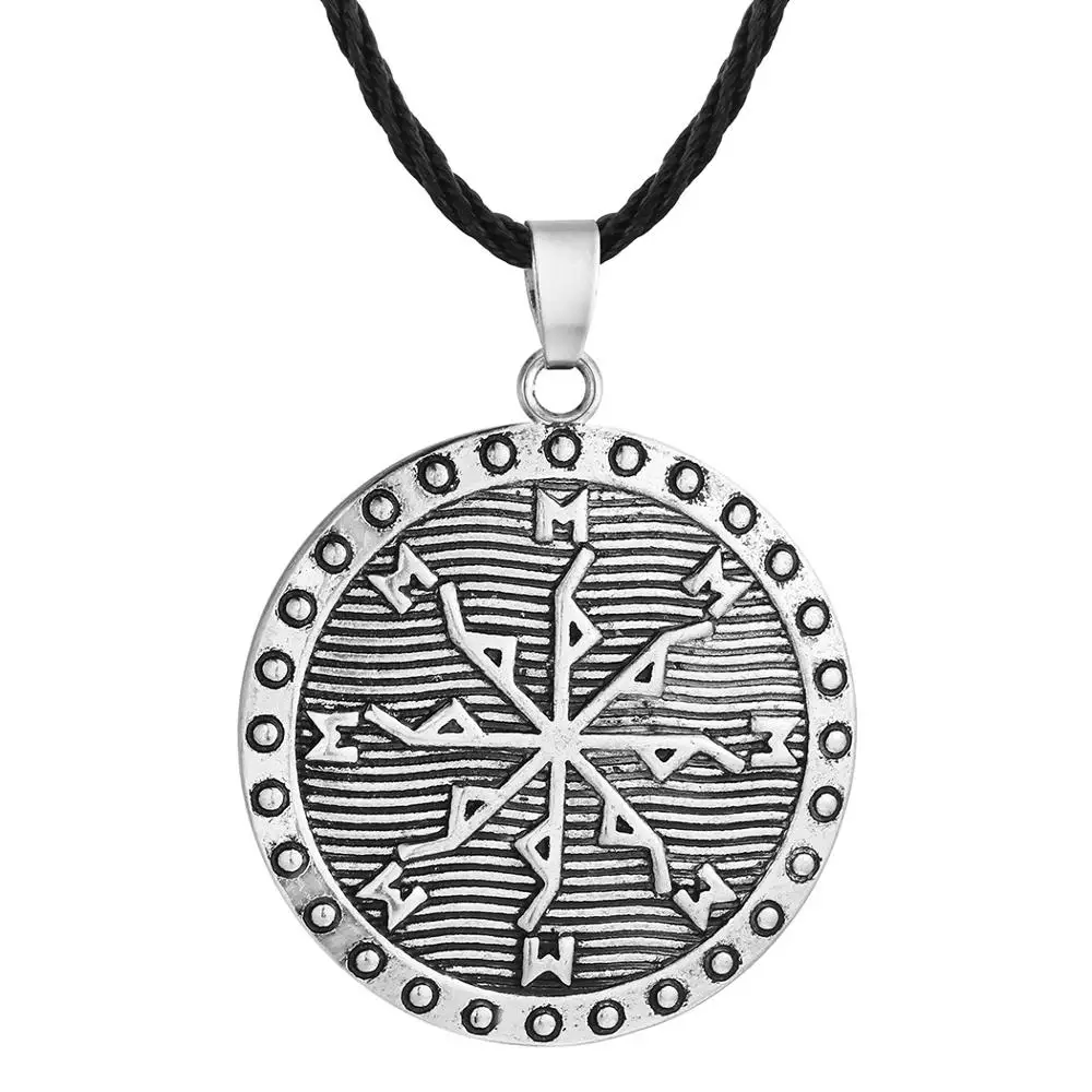 Slavic Kolovrat Wheel Amulet Pagan Pendant Necklace Viking Runes Star Of Russia Pentagram Talisman Vintage Jewelry Necklace