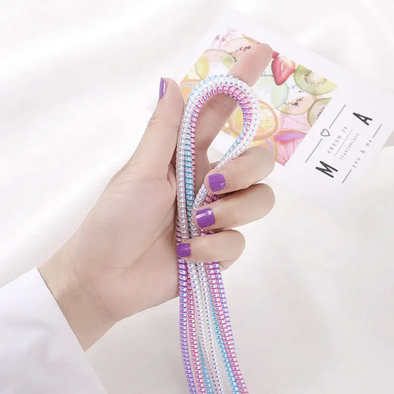 1.4M Laser USB Charging Data Line Cable Protector Wire Cord Protection Wrap Cable Winder Organizer For iPhone For Xiaomi