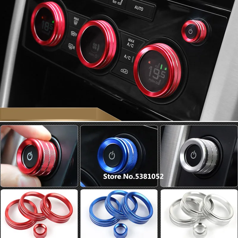 

Car Styling For Land rover Discovery 5 LR5 L462 Accessorires 2017-2020 Aluminum Auto Air Conditioning Knobs Audio Circle Trim