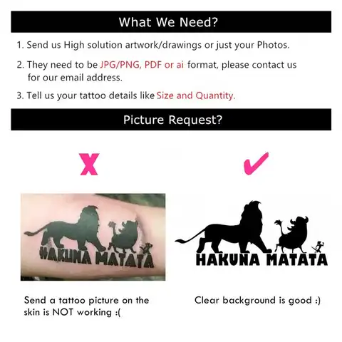 Personlig tillfällig falsk tatuering DIY Anpassa tatuering Anpassa tatuering Klistermärke för bröllop Cosplay Företagslogotyp Fest, Husdjur 8 best sales specialanpassad tatuering - №2