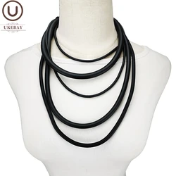 UKEBAY New Choker Necklace For Women Short Necklaces Black Rubber Rope Handmade Jewelry Punk Accessories Designer Jewellery Gift