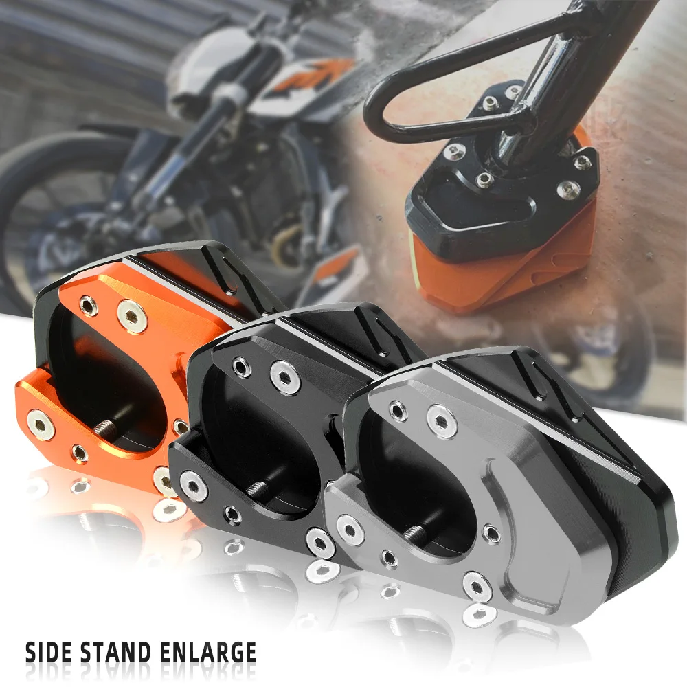 

Motorcycle CNC Kickstand Enlarge Plate Side Stand Extension Pad For DUKE RC 390 125 200 250 690 SMC Enduro 990 950 Adventure