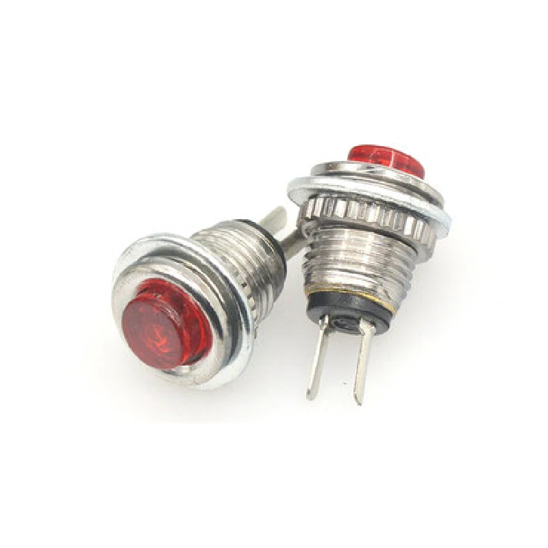 2/5Pcs DS-101สวิทช์ Micro ปุ่มสวิทช์รอบ Lockless Momentary ปุ่มสีแดงสีเขียว2Pin