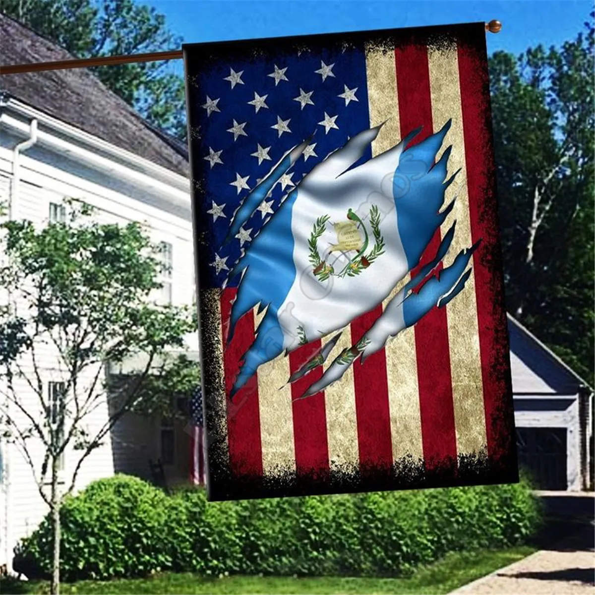 

Guatemala America Flag 3D Full Printing Thermal Transfer Garden Flags Hanging House Decoration Double-sided Printing