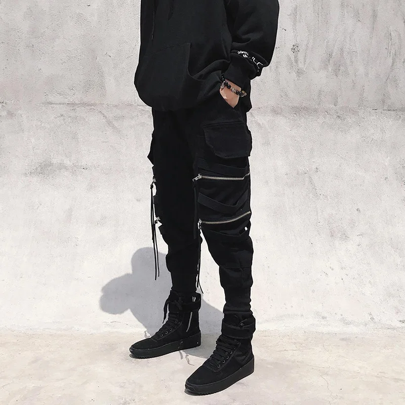 Jogging Pants Men Streetwear Techwear Hip Hop Cargo Trousers Harajuku Black Fashion Casual High Street Men\'s Clothing