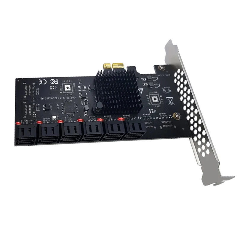 PCIE karta adaptera SATA kontroler SATA 12 portu SATA 3 PCI Express X1 karta rozszerzeń dodać na karty Riser karty PCIE dla Chia górnictwa