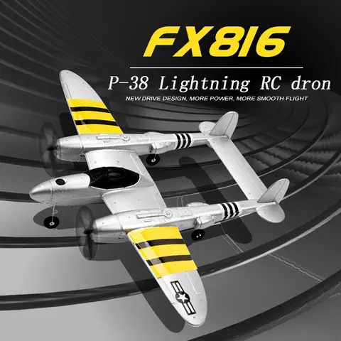 FX-816 제 2 차 세계 대전 공군 P38 RC 비행기 2.4GHz 4CH RC 항공기 고정 날개 야외 비행 드론 아이 장난감