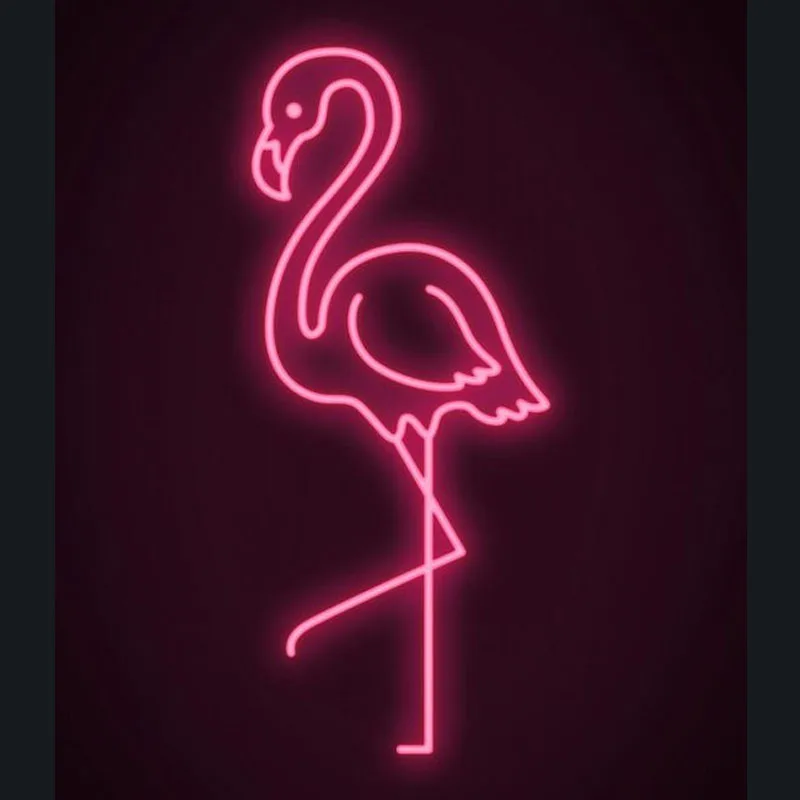 

Decorative Light Flamingo Neon Light Home Beer Bar Art Accessory Hotel Room light Enseigne Lumineuse Handmade Real Glass Tube