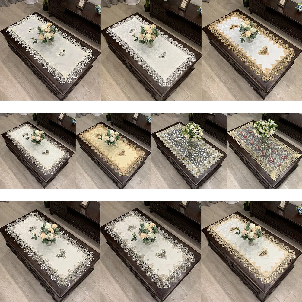 50x100cm Rectangle European Embroidered CoffeeTablecloth Western Tea Table Cloth Kitchen Dinning Table Cover Home Decor