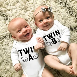 4 Color Newborn Baby Bodysuits Twin Brothers Sisters Long Sleeve Comfortable Infant Jumpsuits Boys Grils Crawling Clothes Winter